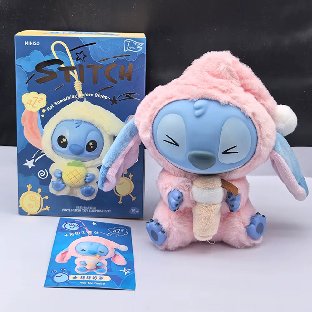 2025Hot Stitch Eat Something before Sleep Series Blind Box Plush Vinyl Toys Cute Doll Labu V3 Mystery Box Bag Pendant Decor Gift